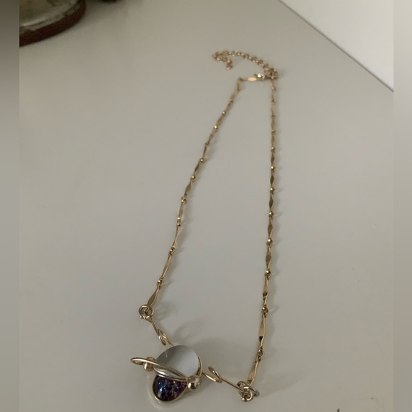 CHRISTOPHE POLY Abstract Dynamic Gold Necklace Hand Made Montreal Jewellery - Picture 11 of 16